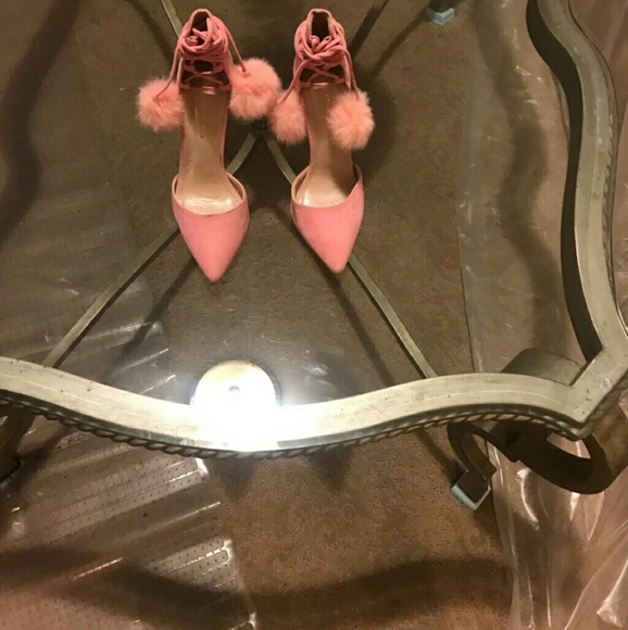 Pink lace up heels - Picture 2 of 3